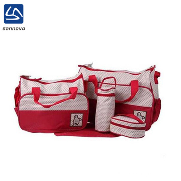 wholesale fashionable cartoon 5pcs diaper bag set